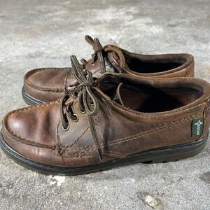 Vintage Brown leather lace-up boat shoes Size women's 8.5 or men's 7